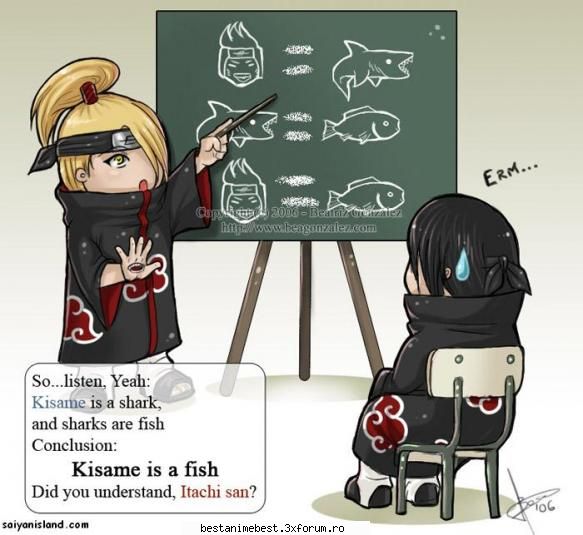 Akatsuki - asculta: kisame este rechin rechinul este peste - Naruto