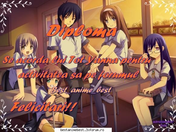 Diplome pentru acctivitate - Rena Ryuugu - Diplome
