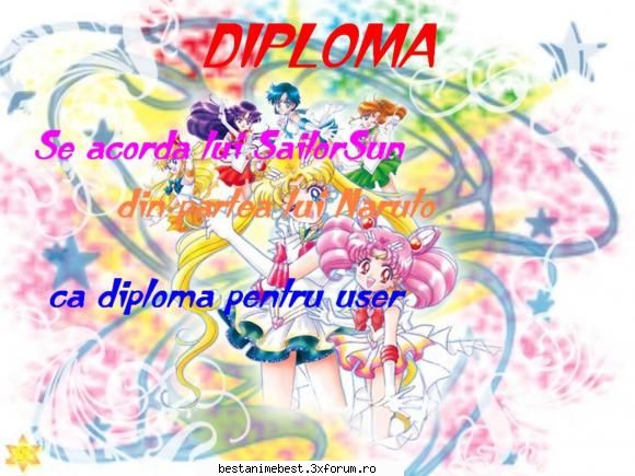 Diplome pentru useri - Pentru Sailor Sun - Diplome